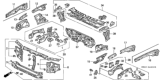 Diagram for 1993 Honda Accord Dash Panels - 61500-SM4-A50ZZ