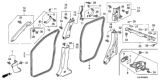 Diagram for 2008 Honda Ridgeline Door Seal - 72855-SJC-A01ZB