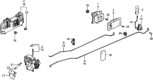 Diagram for 1991 Honda Civic Rear Passenger Door Handle Latch - 72610-SH4-A01