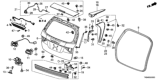 Diagram for Honda Odyssey Lift Support - 74870-TK8-A01