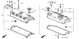 Diagram for 1994 Honda Del Sol Valve Cover Gasket - 12030-P01-020