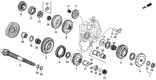 Diagram for 1996 Honda Accord Transfer Case Output Shaft Snap Ring - 90614-PX4-700