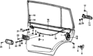 Diagram for 1977 Honda Civic Door Latch Assembly - 76410-659-003