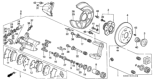 Diagram for 2000 Honda Prelude Brake Dust Shields - 43254-S30-950