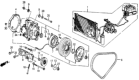 Diagram for Honda CRX A/C Compressor - 38800-PE0-063