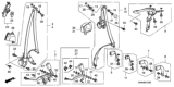 Diagram for Honda Seat Belt Buckle - 04816-SWA-A00ZB