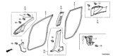 Diagram for 2013 Honda Fit Weather Strip - 72355-TK6-A51