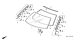 Diagram for 1992 Honda Civic Windshield - 73111-SR1-A00