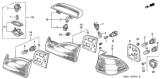 Diagram for 1998 Honda Accord Back Up Light - 33551-S84-A01