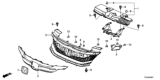 Diagram for Honda Accord Grille - 71121-T3L-A51
