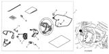 Diagram for Honda CR-V Hybrid Steering Wheel - 08U97-TLA-110F