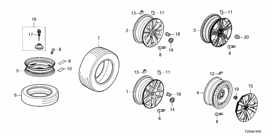 Honda 42700-T38-A92 W-DISK (18X8J)