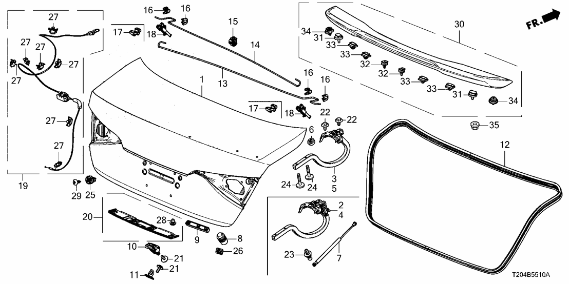 Honda 74875-T20-003 CAP