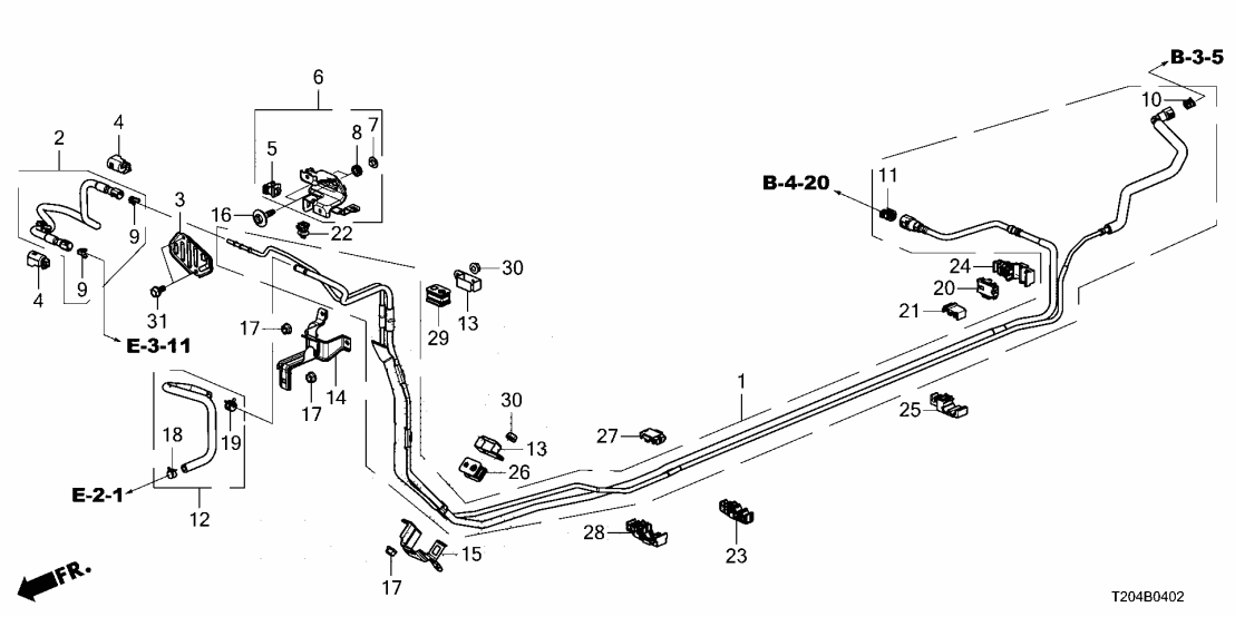 17726-T21-A00 Honda HOSE, FUEL PURGE