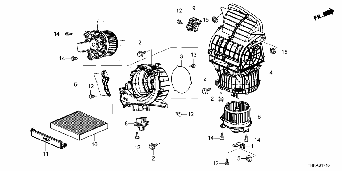 Honda 79315-THR-A62 MOTOR W/FAN, RR
