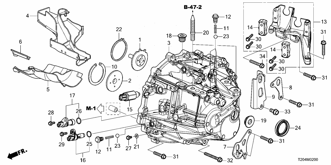 Honda 21200-65P-000 CASE, TRANSMISSION