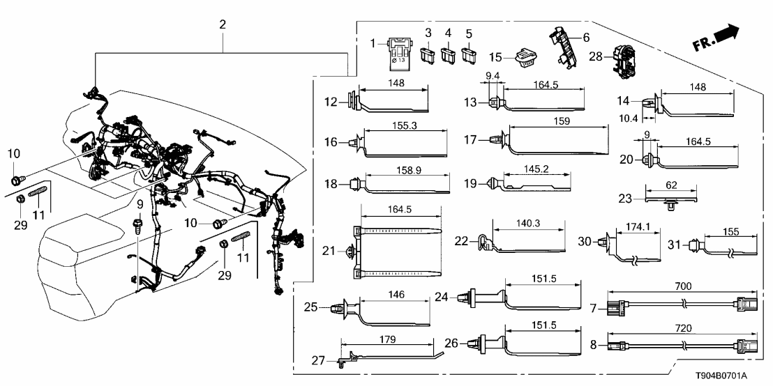 Honda 32117-T91-A00 HARN, INSTRUMENT 32117-T91-A00 Honda HARN, INSTRUMENT