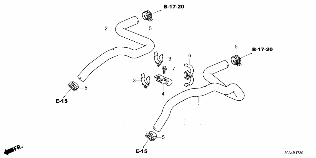 Honda 79746-3Y0-H01 CLIP, HEATER HOSE