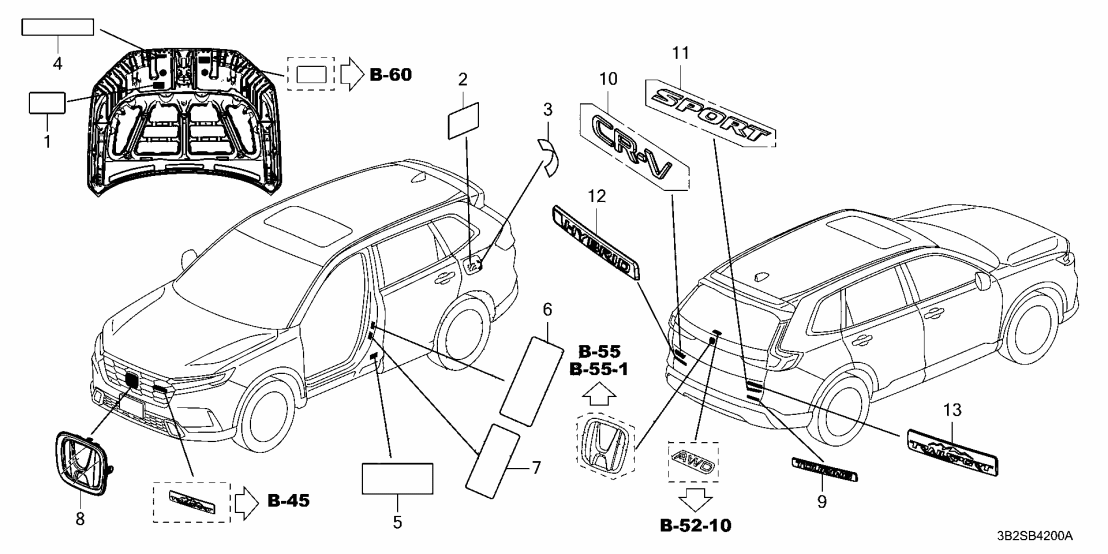 Honda 42762-3D4-A00 PLACARD