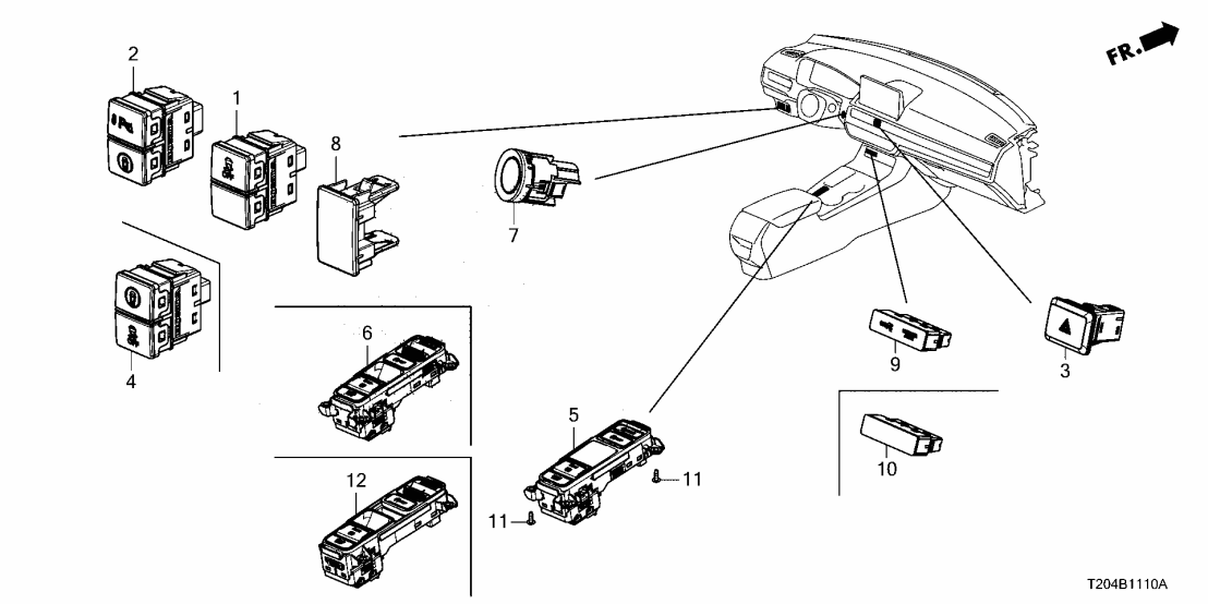 Honda 35730-T38-C11 SWITCH ASSY