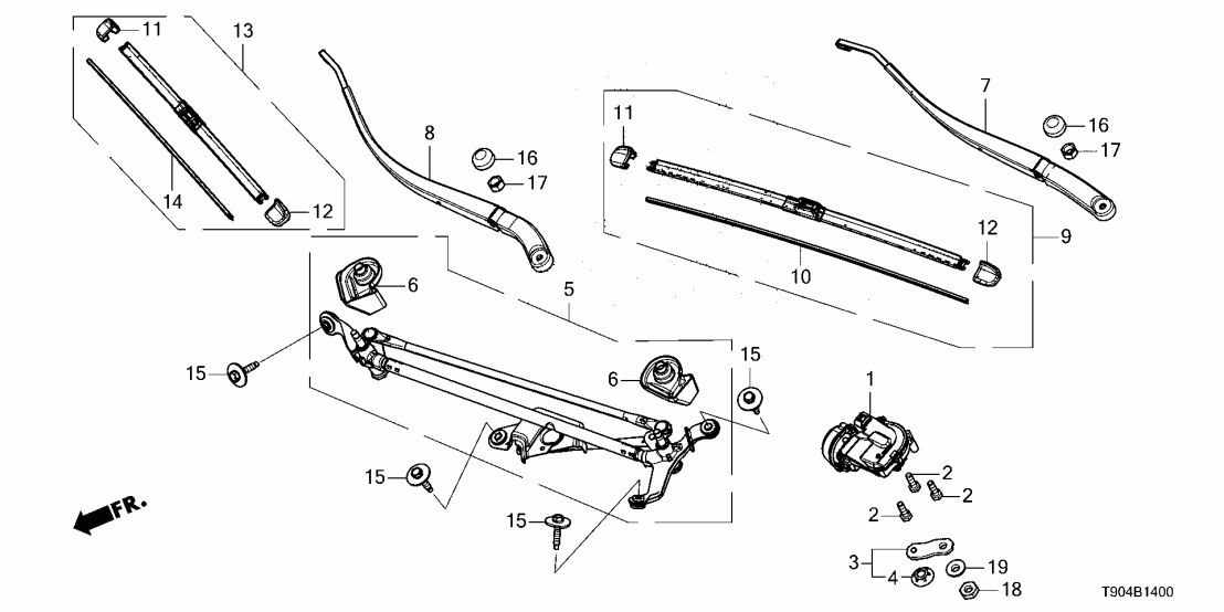 Honda 76505-3BM-A01 MOTOR, FR- WIPER