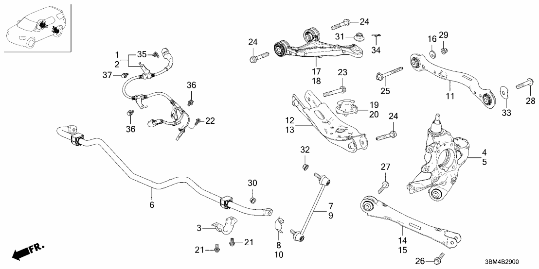 Honda 52510-3BM-A00 ARM, R- RR- (UPPER)