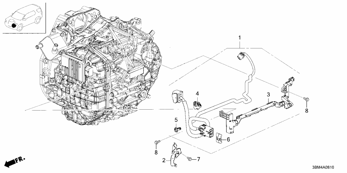 Honda 28150-61D-010 HARNESS, TRANS 28150-61D-010 Honda HARNESS, TRANS