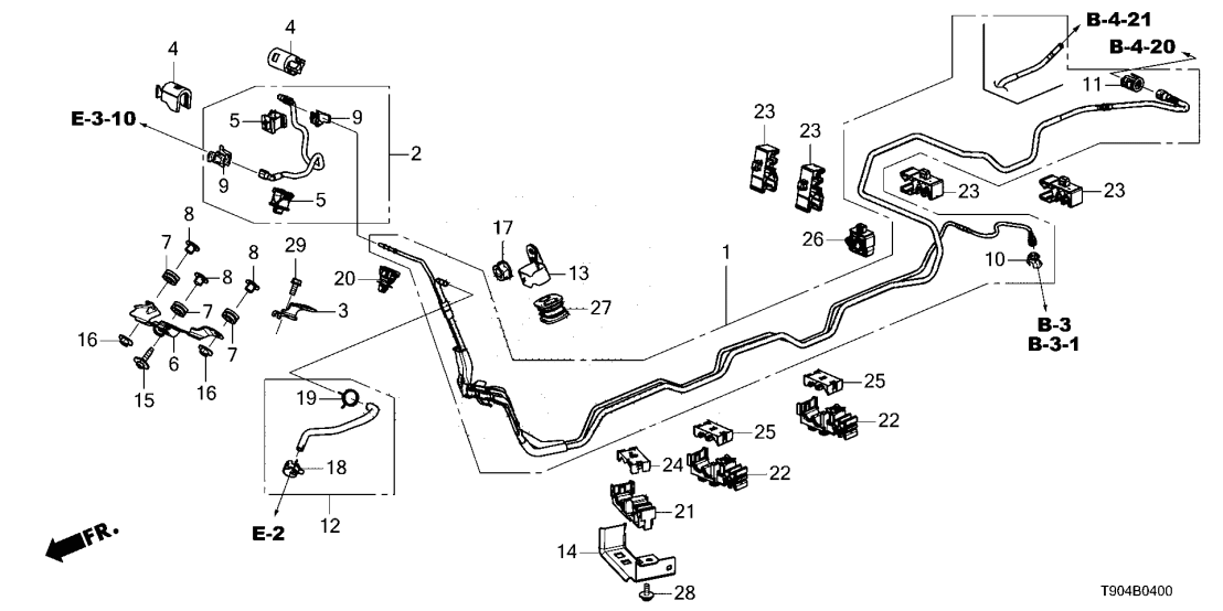 Honda 16050-T90-A00 PIPE SET, FUEL 16050-T90-A00 Honda PIPE SET, FUEL