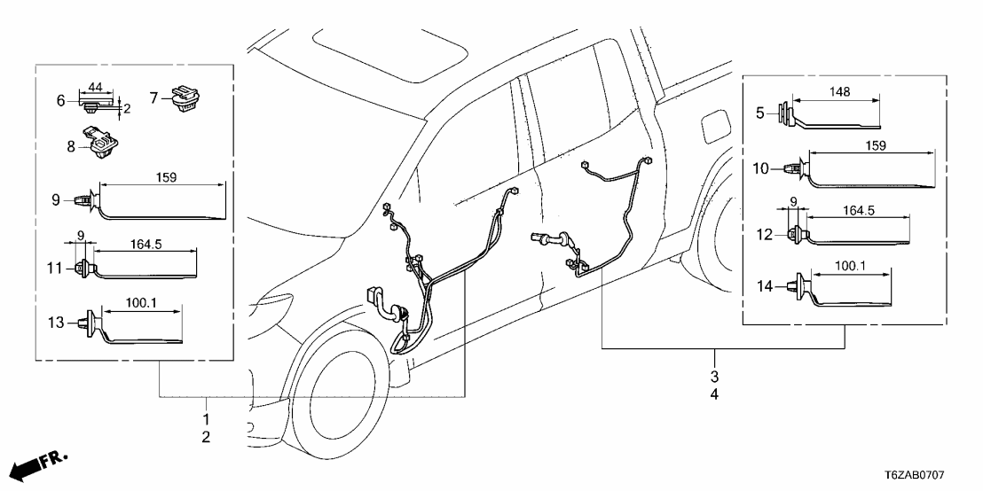 Honda 32751-T6Z-CL1 HARN, DRIVER DOOR 32751-T6Z-CL1 Honda HARN, DRIVER DOOR