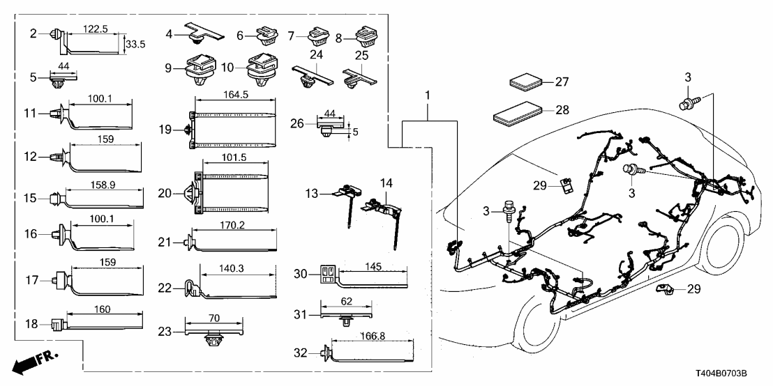 32107-T64-A70 Honda WIRE HARNESS, FLOOR