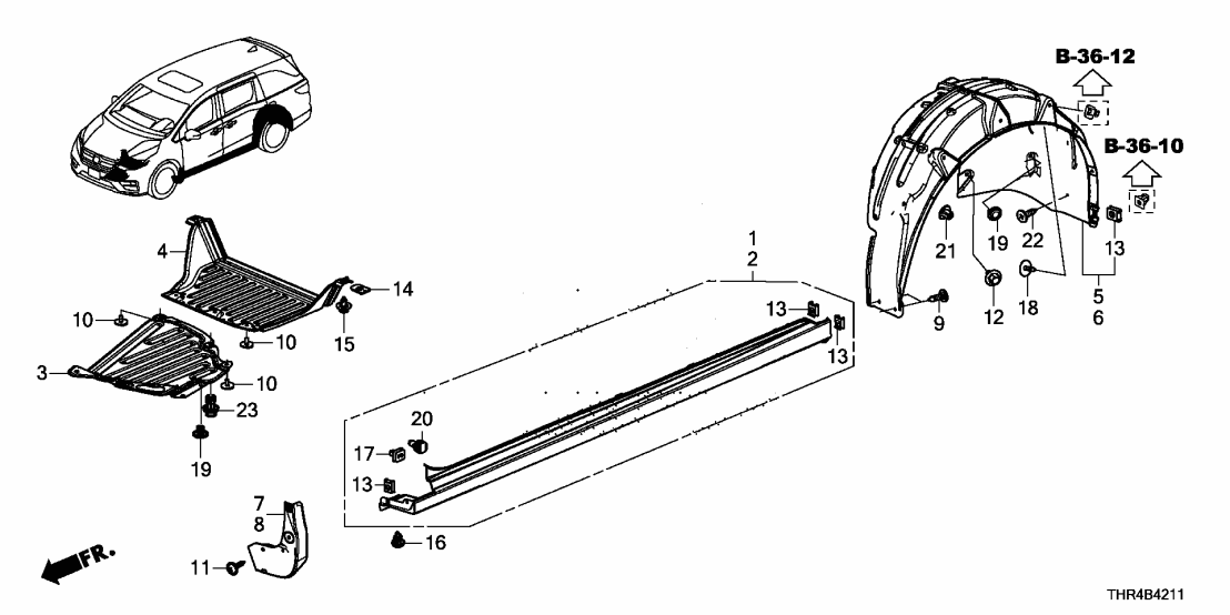 Honda 71800-THR-A12ZP GARNISH, R- *B642P* Honda 71800-THR-A12ZP GARNISH, R- *B642P*