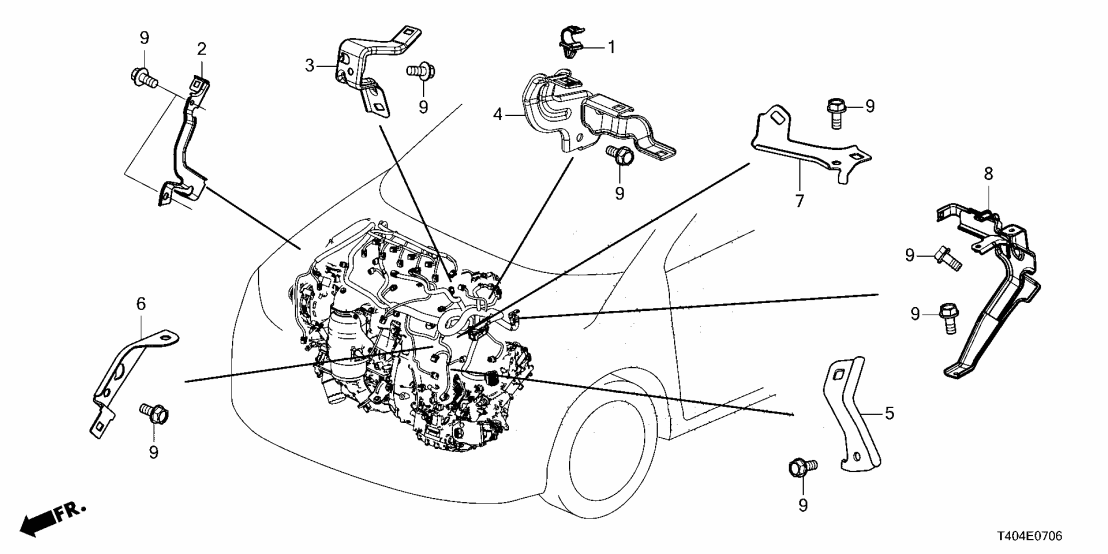 Honda 32762-64S-A00 STAY COMP, ENG HARN 32762-64S-A00 Honda STAY COMP, ENG HARN