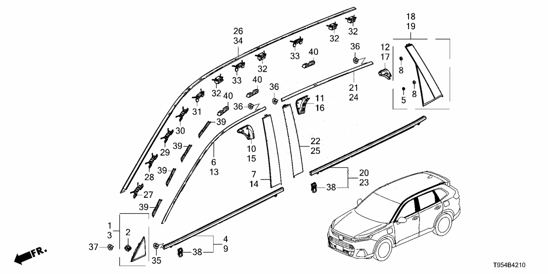 Honda 72421-T00-003 CLIP, FR