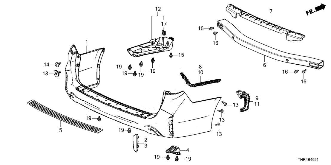 Honda 04715-THR-A90ZZ W-FACE, RR- BUMPER