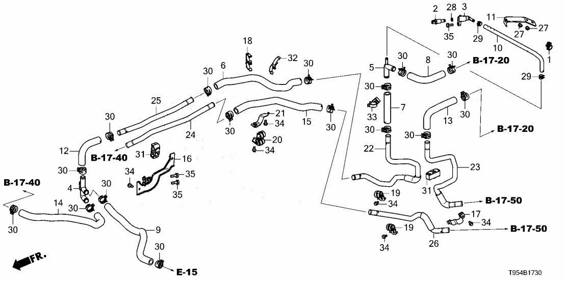 Honda 79745-T95-A00 STAY, HEATER PIPE