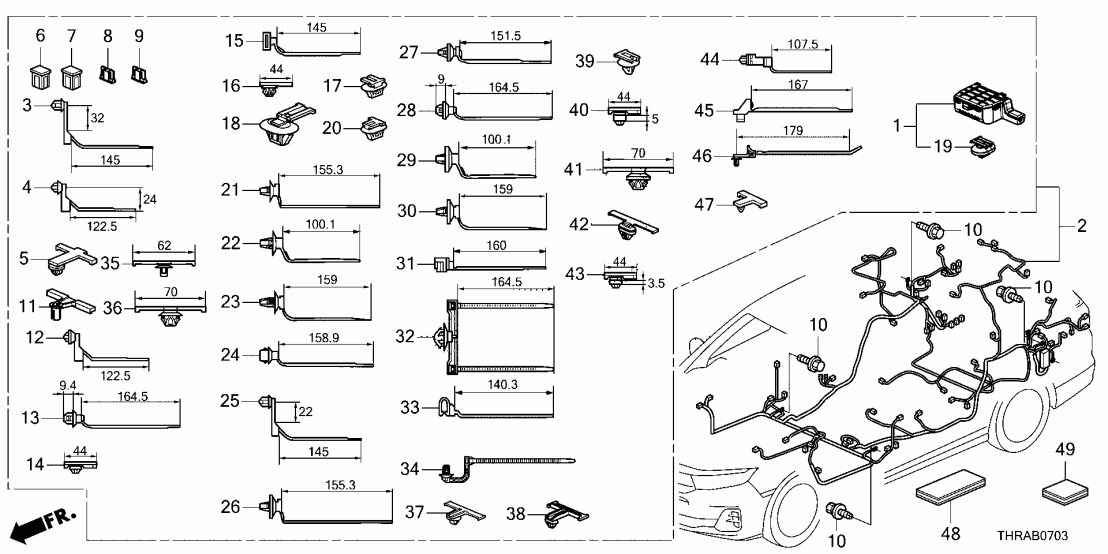 32107-THR-AY0 Honda WIRE HARNESS, FLOOR