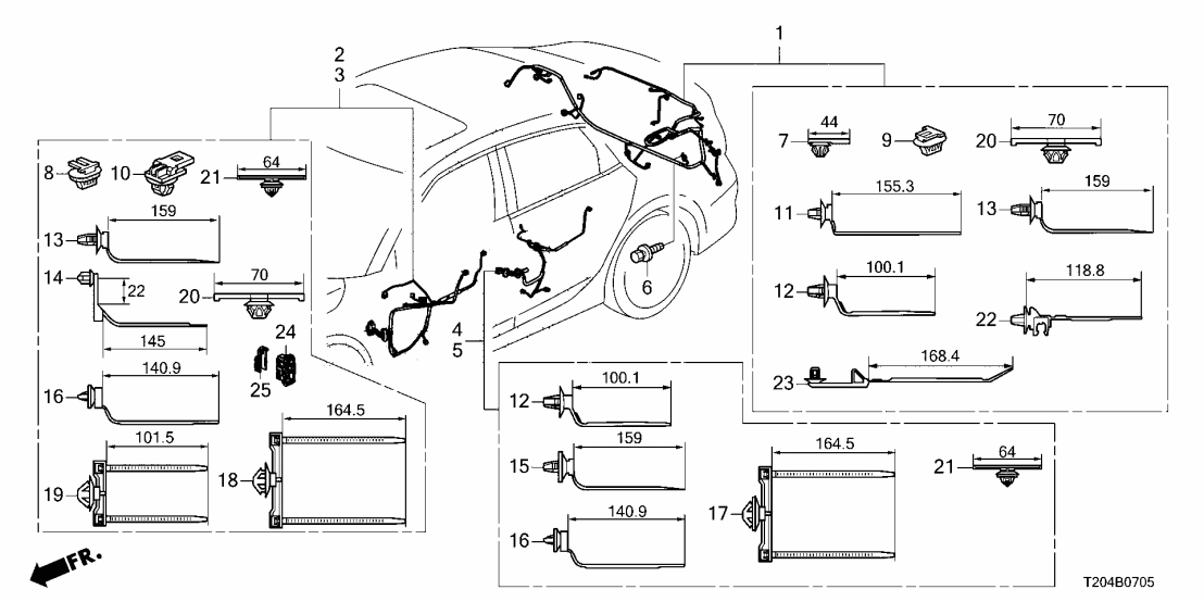 Honda 32753-T22-A01 RR- R DOOR HARN