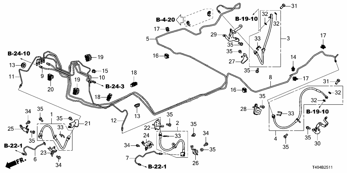 Honda 46340-T24-P00 PIPE D, BRAKE