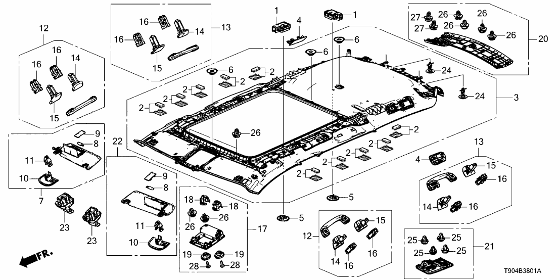 83237-T90-A01 Honda CLIP, VISOR