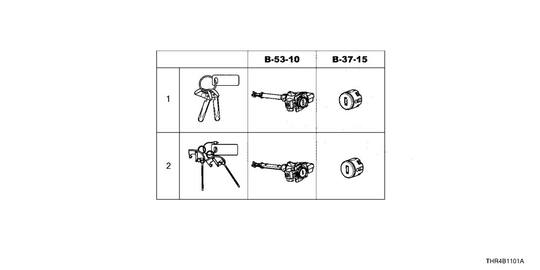 Honda 35010-THR-A61 LOCK SET 35010-THR-A61 Honda LOCK SET