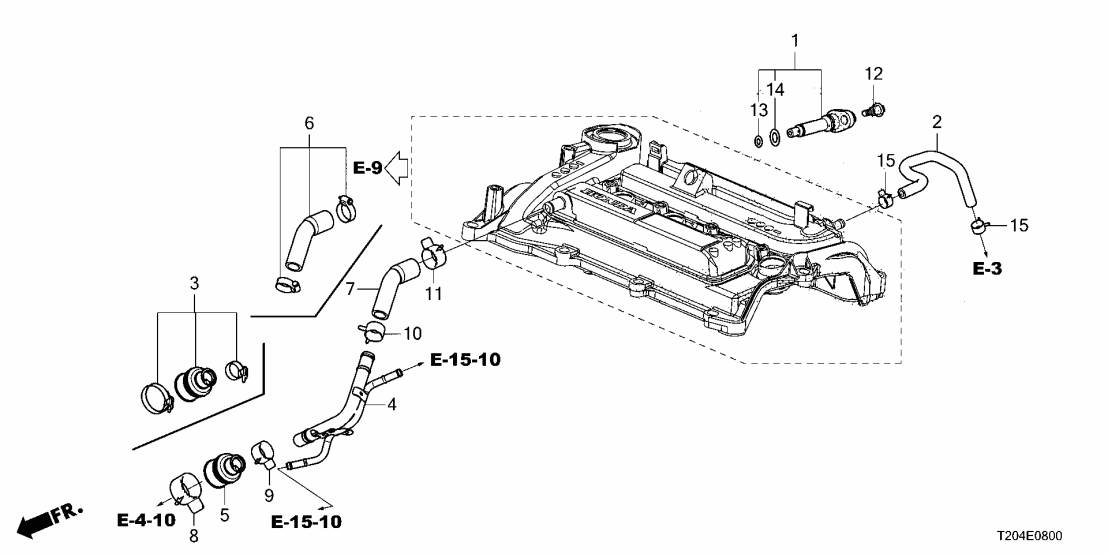 Honda 17136-64A-A00 RUBBER SET