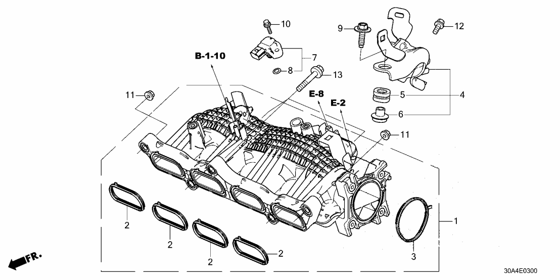 Honda 17216-6NA-A00 COLR, INT MNFLD STAY
