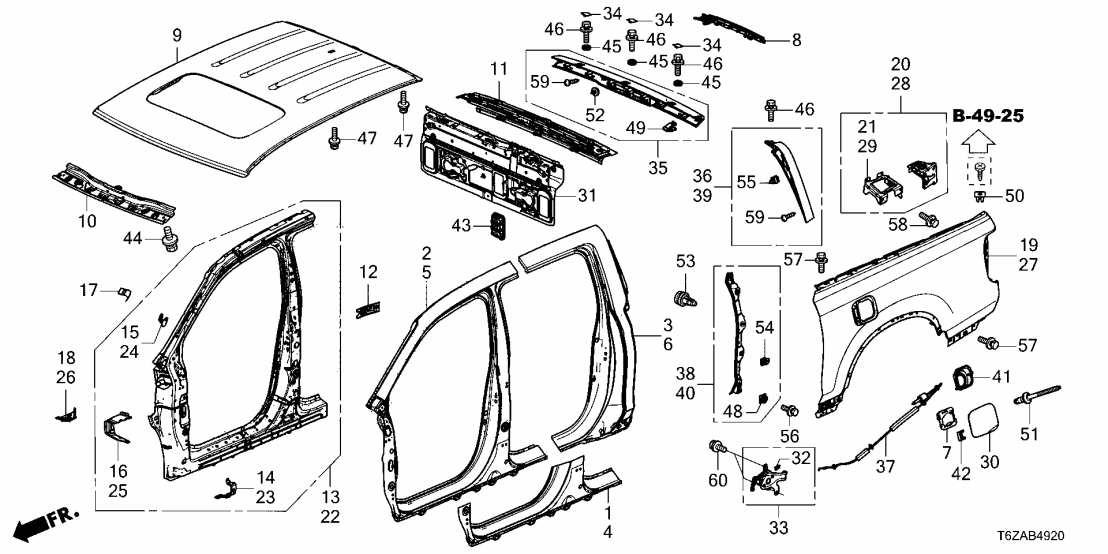 Honda 74311-T6Z-A01ZN GARNISH *NH932M* 74311-T6Z-A01ZN Honda GARNISH *NH932M*