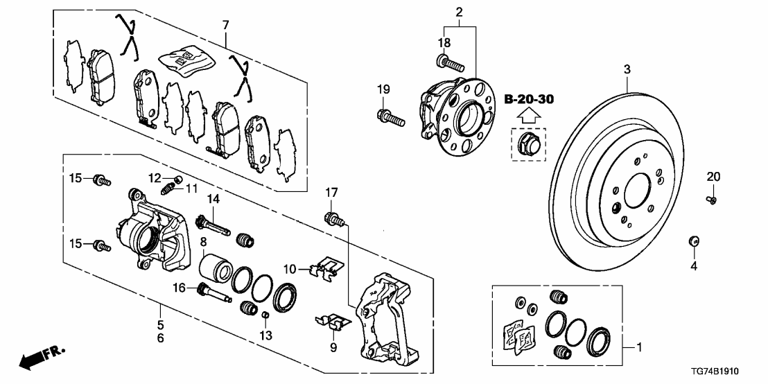 43018-TZ5-A02 Honda RR- CALIPER SUB-ASSY