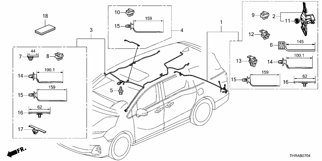 Honda 32155-THR-AC1 HARN, SUN ROOF Honda 32155-THR-AC1 HARN, SUN ROOF