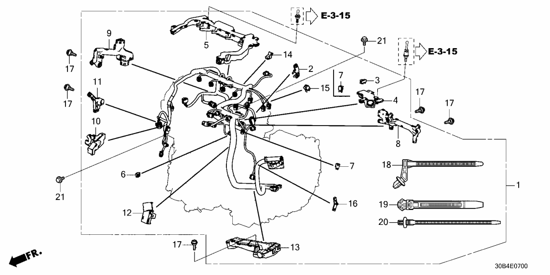 Honda 32122-6MA-J70 HLDR, ENGINE HARNESS