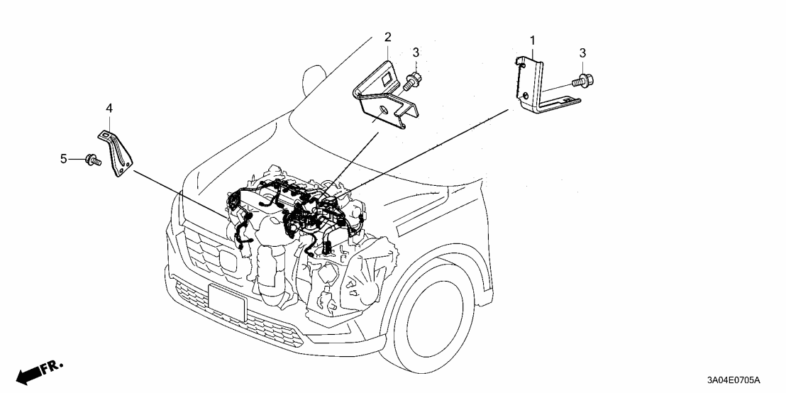Honda 32748-6VJ-A00 STAY, ENG WR HARN