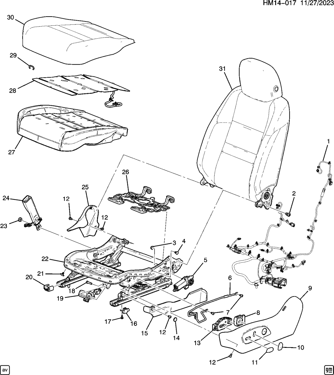 Honda 86552129 HARNESS ASM-F/SEA L