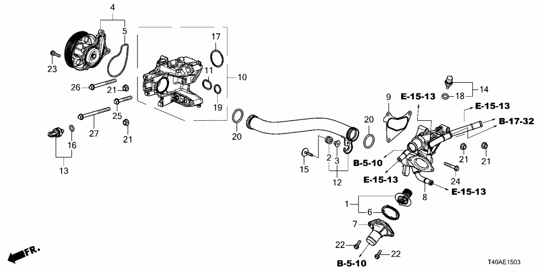 Honda 19311-6MA-J01 COVER, THERMOSTAT