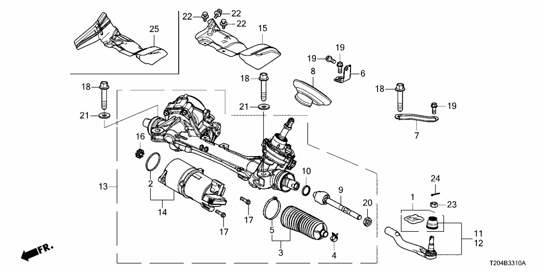 Honda 53620-T23-A18 RACK, POWER STEERING Honda 53620-T23-A18 RACK, POWER STEERING